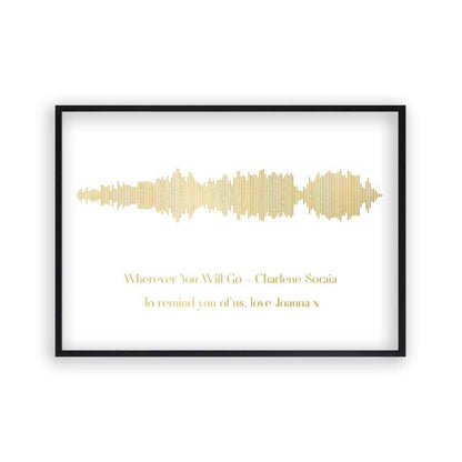 Personalized Gold Foil Favourite Song Sound Wave Print - Blim & Blum
