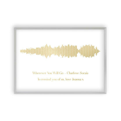Personalized Gold Foil Favourite Song Sound Wave Print - Blim & Blum