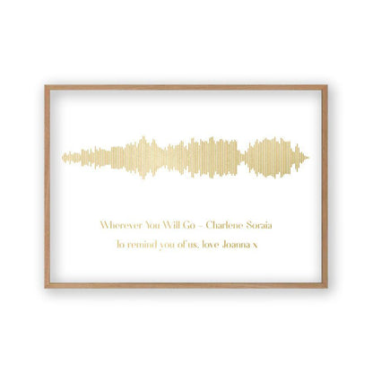 Personalized Gold Foil Favourite Song Sound Wave Print - Blim & Blum