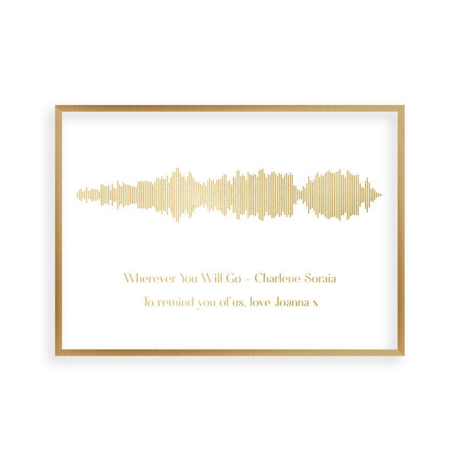 Personalized Gold Foil Favourite Song Sound Wave Print - Blim & Blum