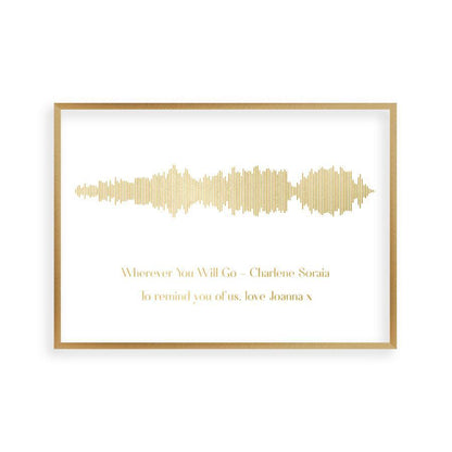 Personalized Gold Foil Favourite Song Sound Wave Print - Blim & Blum