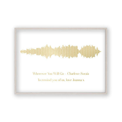 Personalized Gold Foil Favourite Song Sound Wave Print - Blim & Blum