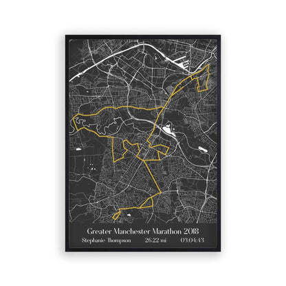 Personalized Greater Manchester Marathon Map Print - Blim & Blum