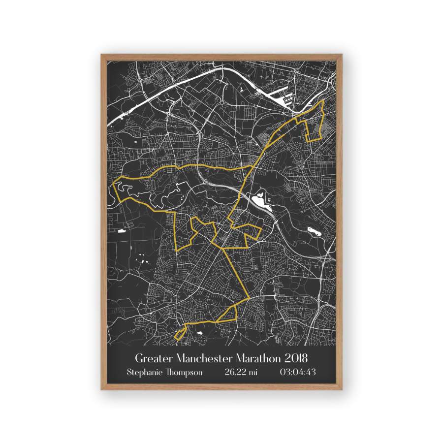 Personalized Greater Manchester Marathon Map Print - Blim & Blum