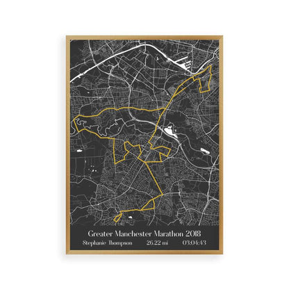 Personalized Greater Manchester Marathon Map Print - Blim & Blum