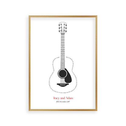 Personalized Guitar Song Lyrics Print - Blim & Blum