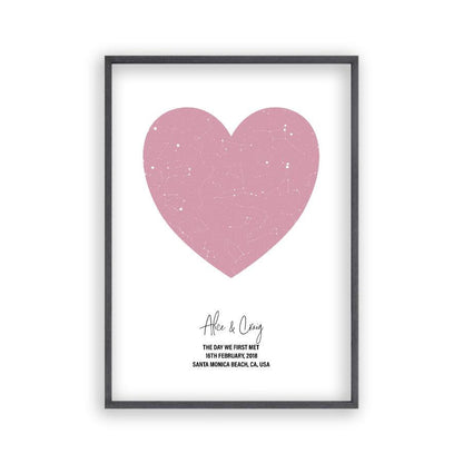 Personalized Heart Star Map Print - Blim & Blum