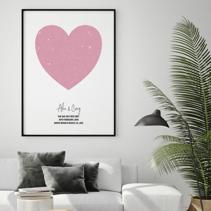 Personalized Heart Star Map Print - Blim & Blum