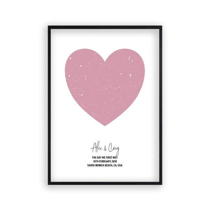 Personalized Heart Star Map Print - Blim & Blum