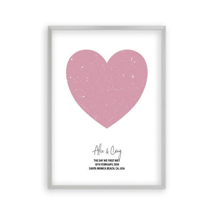 Personalized Heart Star Map Print - Blim & Blum