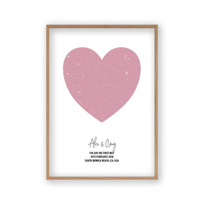 Personalized Heart Star Map Print - Blim & Blum