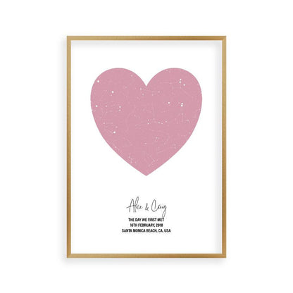 Personalized Heart Star Map Print - Blim & Blum