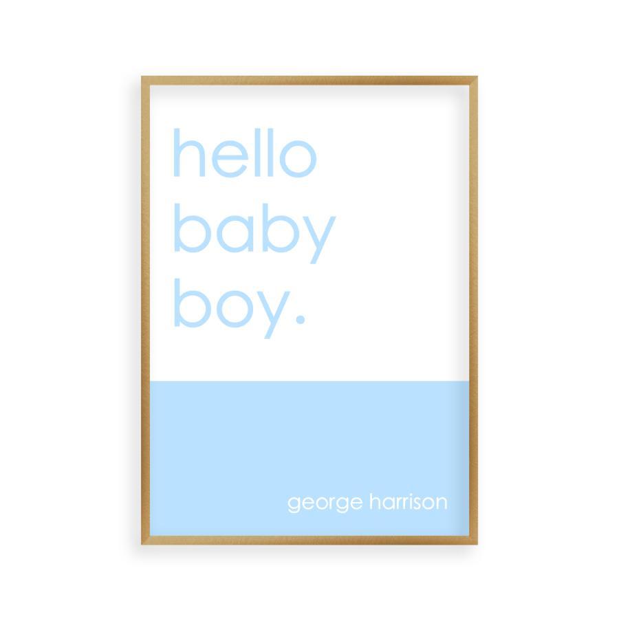 Personalized Hello Baby Boy Print - Blim & Blum