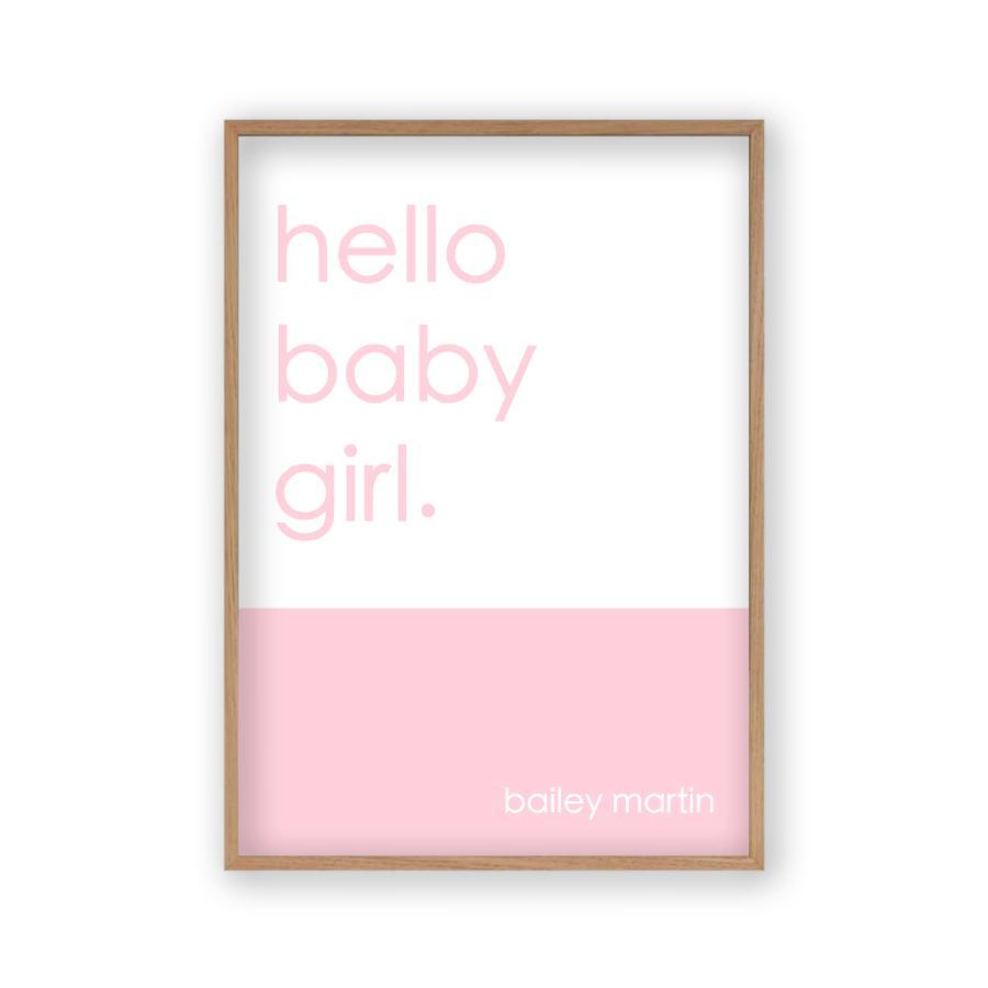 Personalized Hello Baby Girl Print - Blim & Blum
