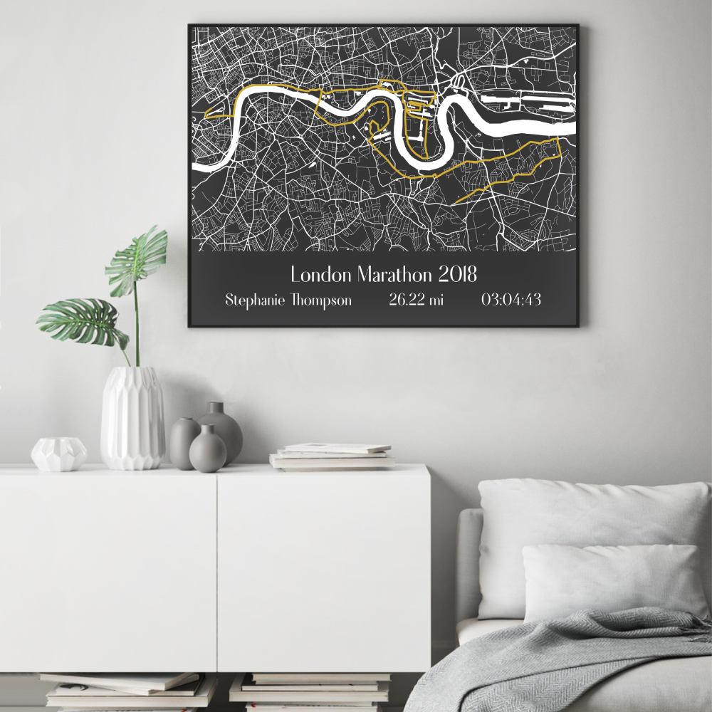 Personalized London Marathon Map Print - Blim & Blum