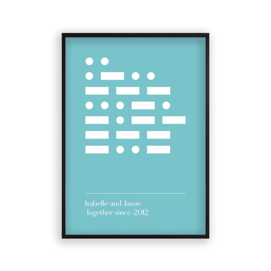 Personalized Morse Code Message Print - Blim & Blum