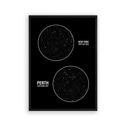Personalized Star Map Multiple Locations Print - Blim & Blum