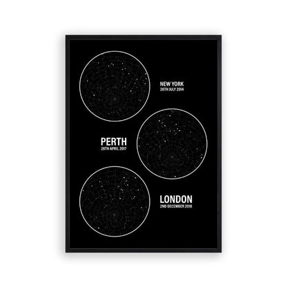 Personalized Star Map Multiple Locations Print - Blim & Blum