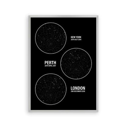 Personalized Star Map Multiple Locations Print - Blim & Blum