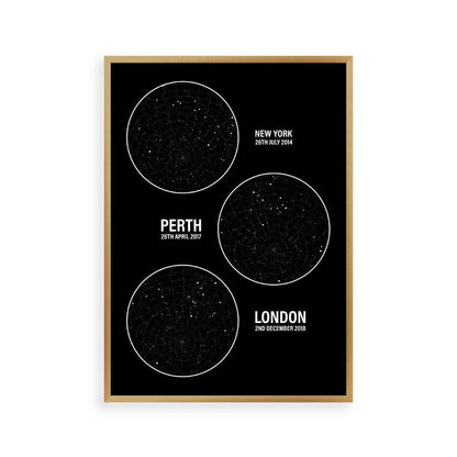 Personalized Star Map Multiple Locations Print - Blim & Blum