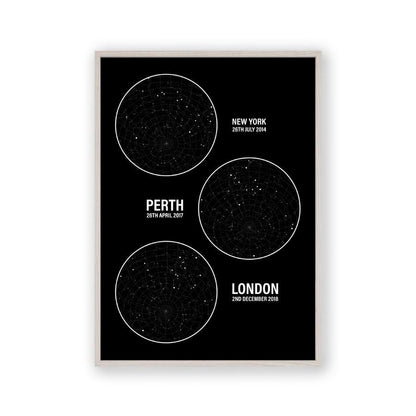 Personalized Star Map Multiple Locations Print - Blim & Blum