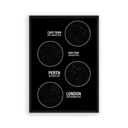 Personalized Star Map Multiple Locations Print - Blim & Blum