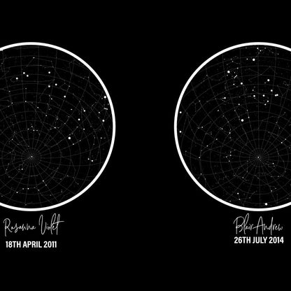 Personalized Trio Of Star Maps Print - Blim & Blum