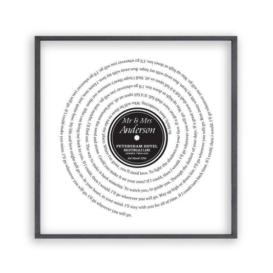 Personalized Vinyl First Dance Song Record Lyrics Print - Blim & Blum