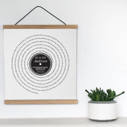 Personalized Vinyl First Dance Song Record Lyrics Print - Blim & Blum