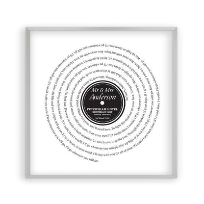 Personalized Vinyl First Dance Song Record Lyrics Print - Blim & Blum