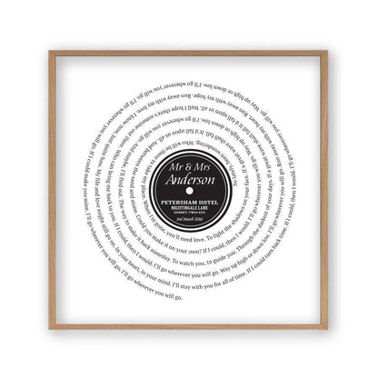 Personalized Vinyl First Dance Song Record Lyrics Print - Blim & Blum