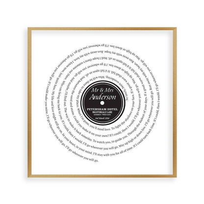 Personalized Vinyl First Dance Song Record Lyrics Print - Blim & Blum