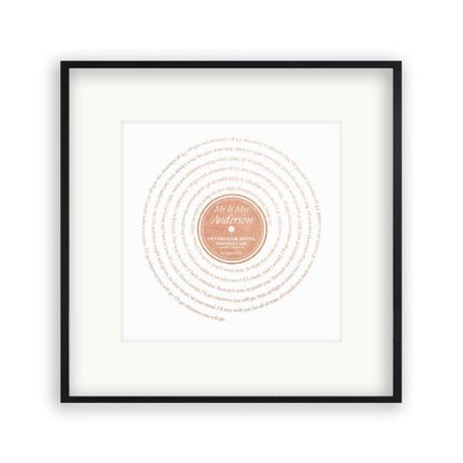 Personalized Vinyl Metallic Foil First Dance Song Record Lyrics Print - Blim & Blum