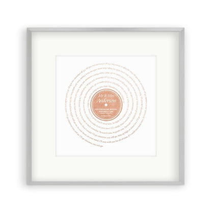 Personalized Vinyl Metallic Foil First Dance Song Record Lyrics Print - Blim & Blum