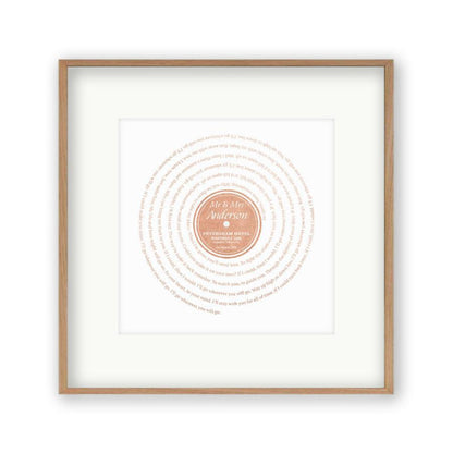 Personalized Vinyl Metallic Foil First Dance Song Record Lyrics Print - Blim & Blum