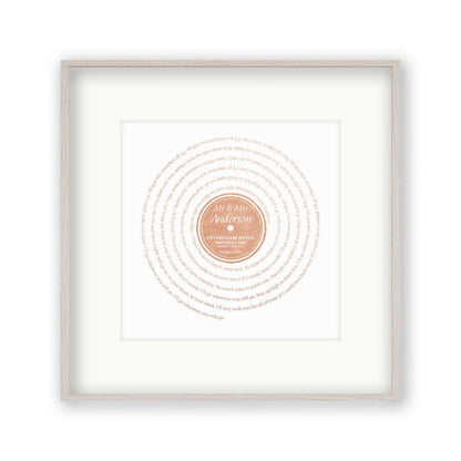 Personalized Vinyl Metallic Foil First Dance Song Record Lyrics Print - Blim & Blum