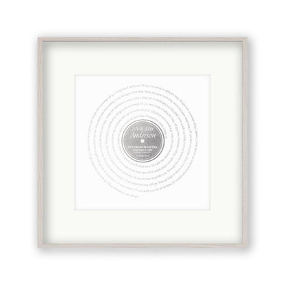 Personalized Vinyl Metallic Foil First Dance Song Record Lyrics Print - Blim & Blum