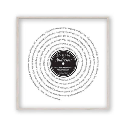 Personalized Vinyl First Dance Song Record Lyrics Print - Blim & Blum