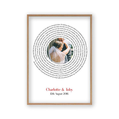 Personalized Wedding Or Couple Photo Song Lyrics First Dance Print - Blim & Blum