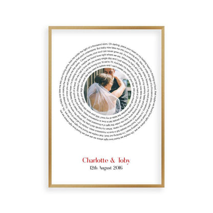 Personalized Wedding Or Couple Photo Song Lyrics First Dance Print - Blim & Blum
