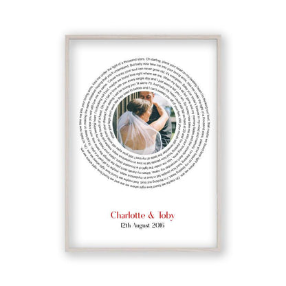 Personalized Wedding Or Couple Photo Song Lyrics First Dance Print - Blim & Blum