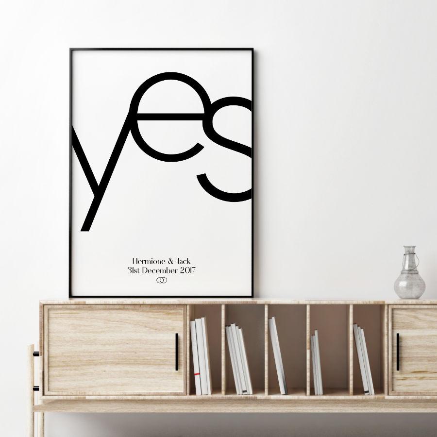 Personalized Yes Engagement Print - Blim & Blum