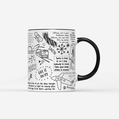 Red Hot Chili Peppers Doodle Lyrics Mug
