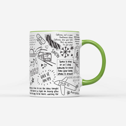 Red Hot Chili Peppers Doodle Lyrics Mug