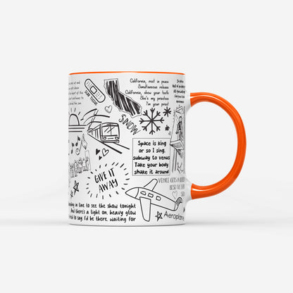 Red Hot Chili Peppers Doodle Lyrics Mug