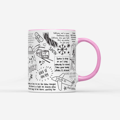 Red Hot Chili Peppers Doodle Lyrics Mug