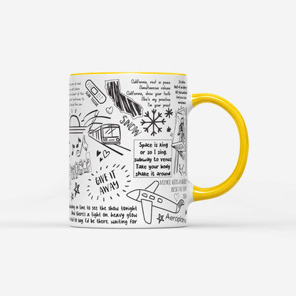 Red Hot Chili Peppers Doodle Lyrics Mug