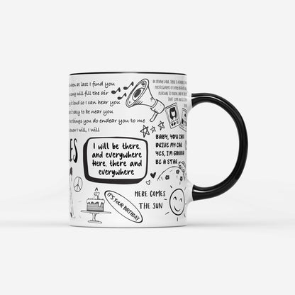 The Beatles Doodle Lyrics Mug