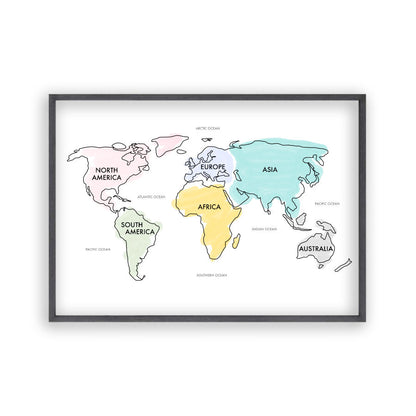 World Map Watercolor Print - Blim & Blum