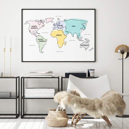 World Map Watercolor Print - Blim & Blum